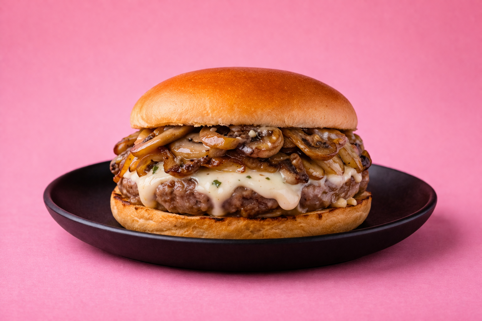 Creamy Mushroom Melt Burger